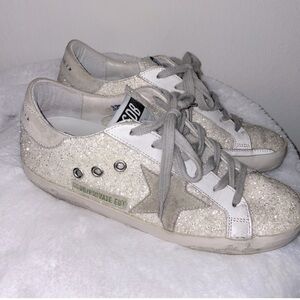 Golden Goose Super-Star Low-Top Sneakers Glitter White - S 6/36